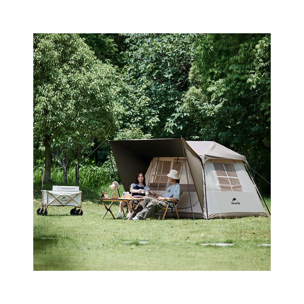 Намет Naturehike з навісом Village CNK2300ZP022 коричневий великий (6976023920189) - зображення 6