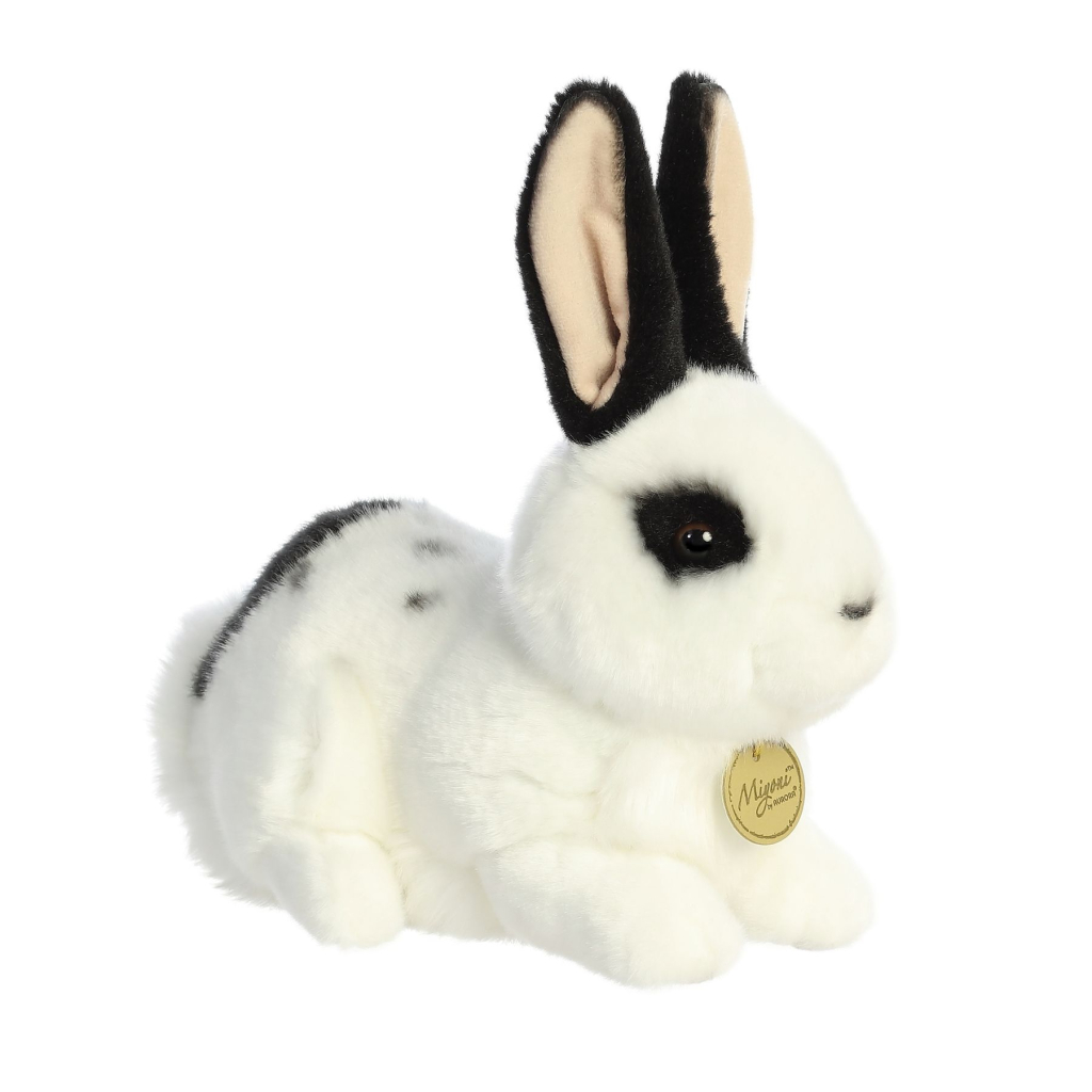 М'яка іграшка Aurora Кролик білий з чорними вухами 25 см (210788A) - зображення 1