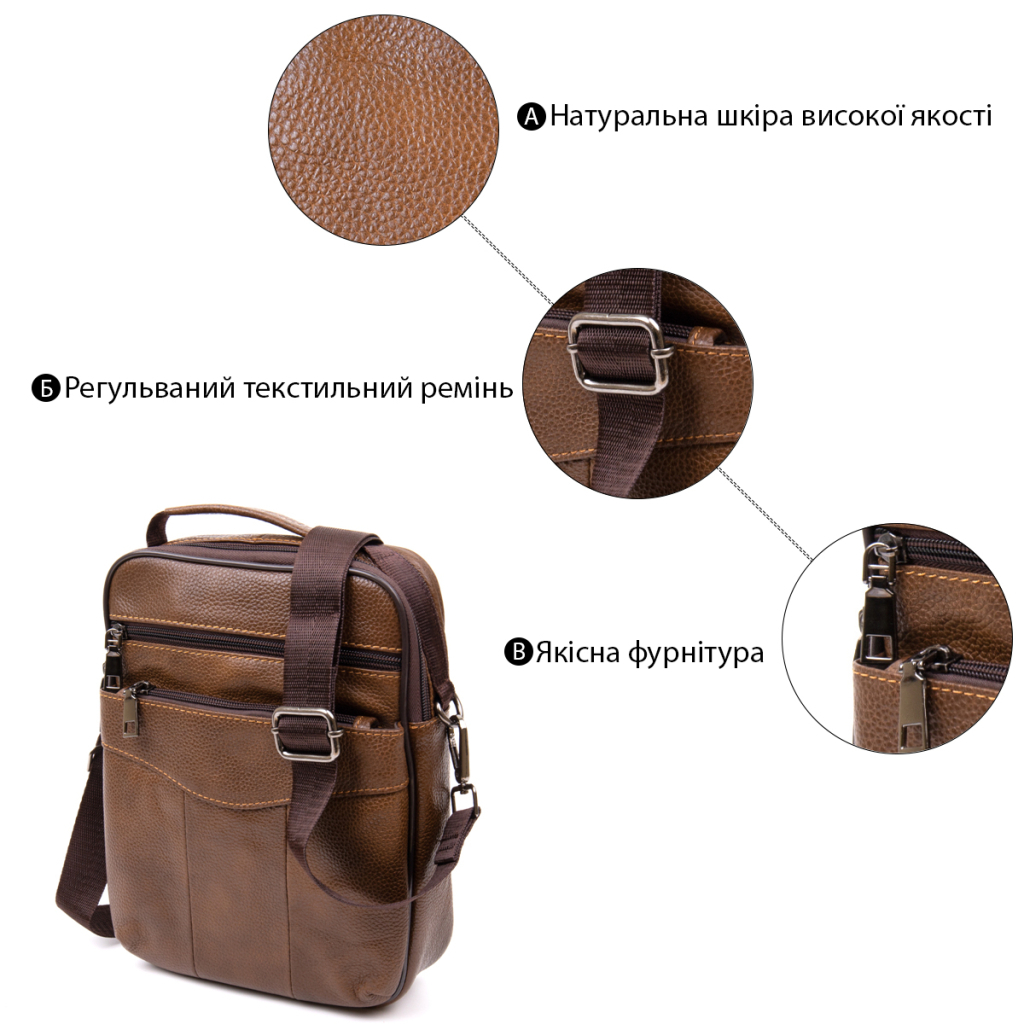 Сумка Vintage Коричнева (20392) - зображення 4