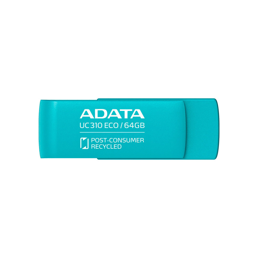 USB флеш накопичувач ADATA 64GB UC310 Eco Green USB 3.2 (UC310E-64G-RGN) - зображення 2
