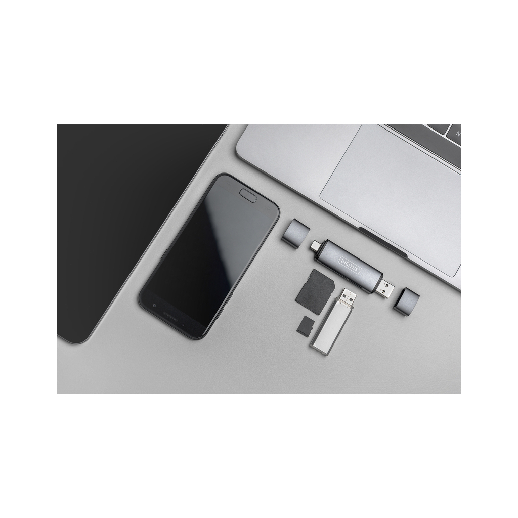 Зчитувач флеш-карт Digitus USB-C/USB 3.0 SD/MicroSD (DA-70886) - изображение 10