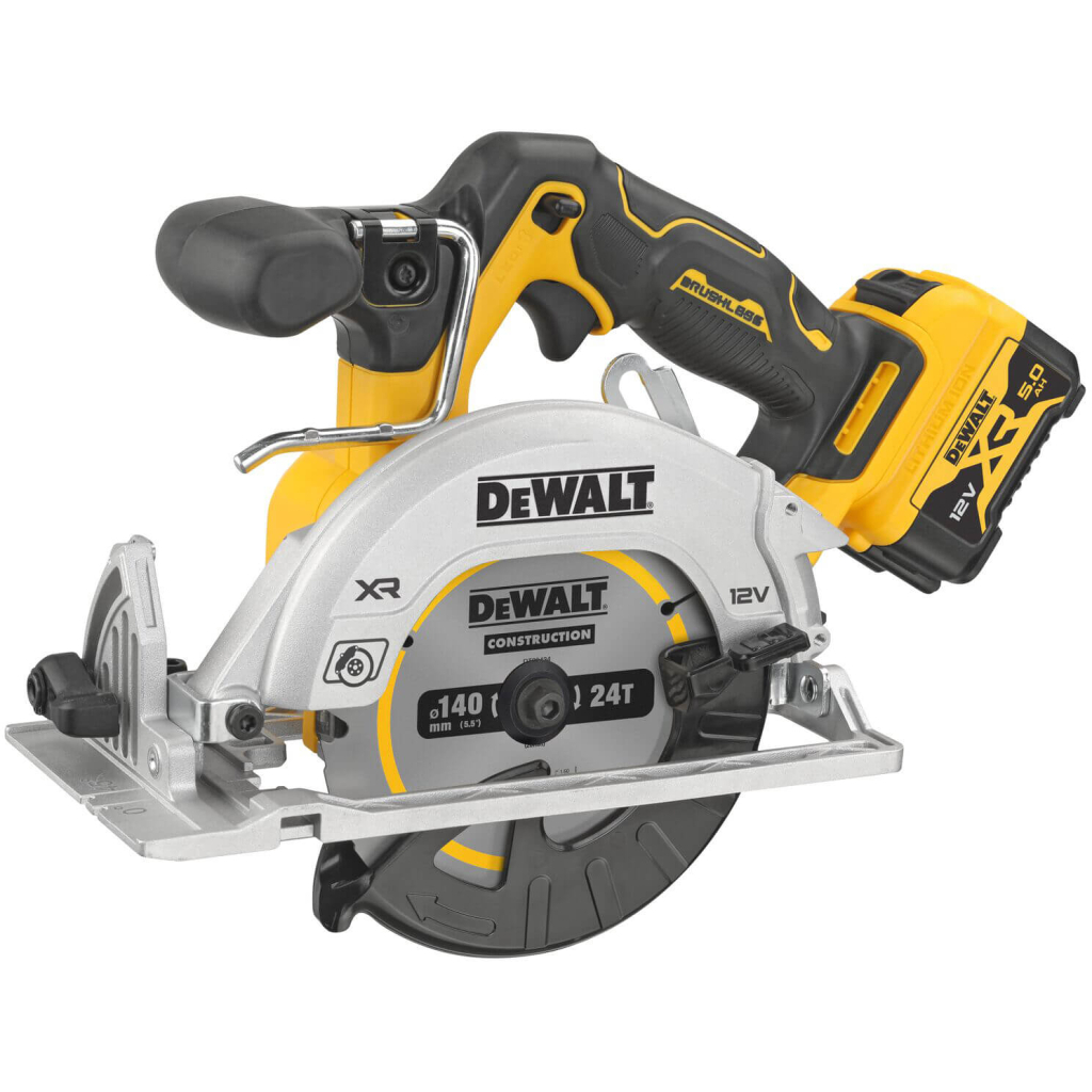 Дискова пила DeWALT 12В XR Li-lon безщіткова, диск 140х20 мм, 2x5Ah, кейс TSTAK (DCS512P2) - зображення 1