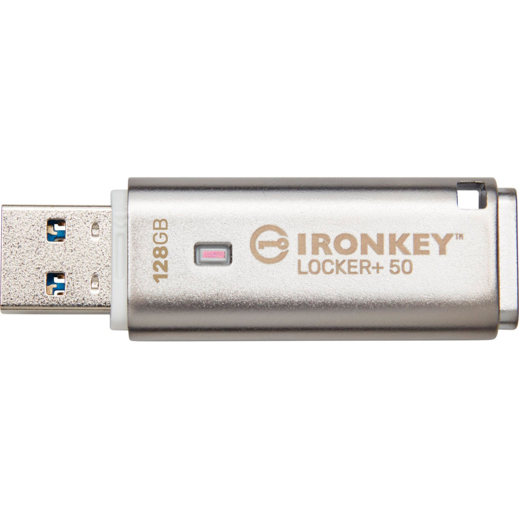 USB флеш накопичувач Kingston 128GB IronKey Locker Plus 50 AES Encrypted USB 3.2 (IKLP50/128GB) - зображення 4