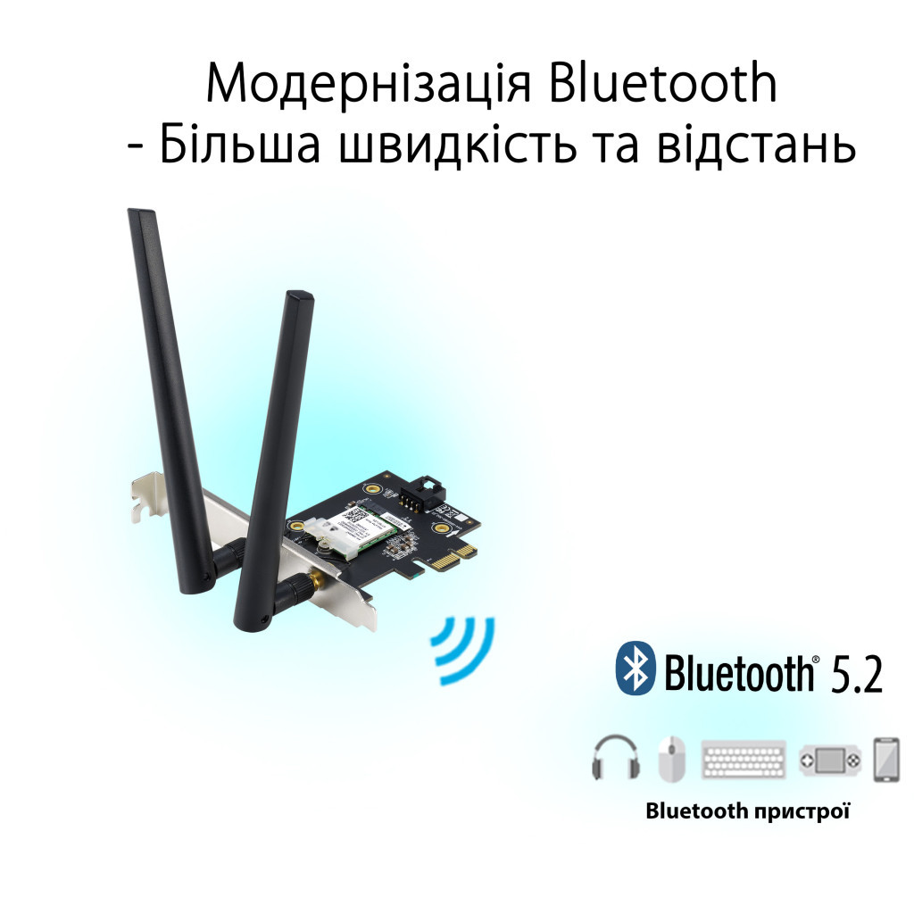 Мережева карта Wi-Fi ASUS PCE-AXE5400 - зображення 2