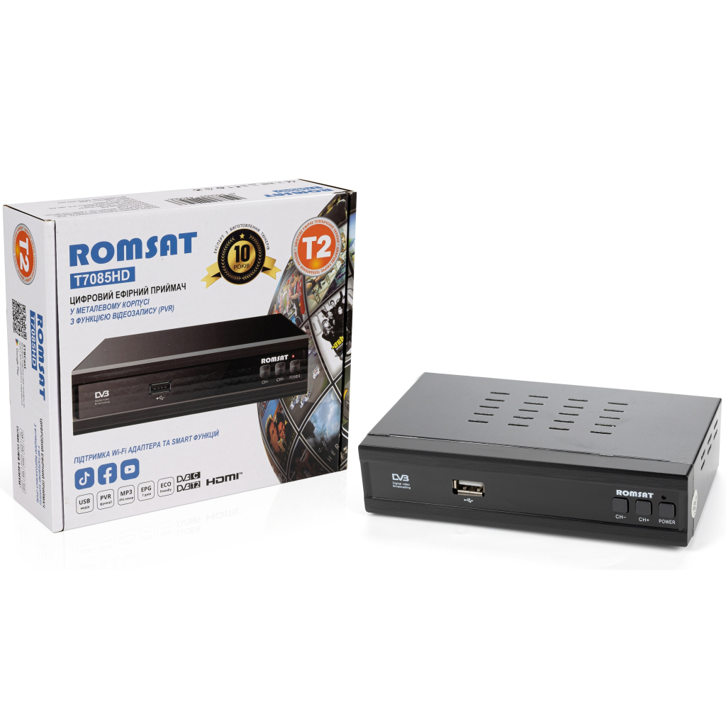ТВ тюнер Romsat DVB-T2 (T7085HD) - зображення 9