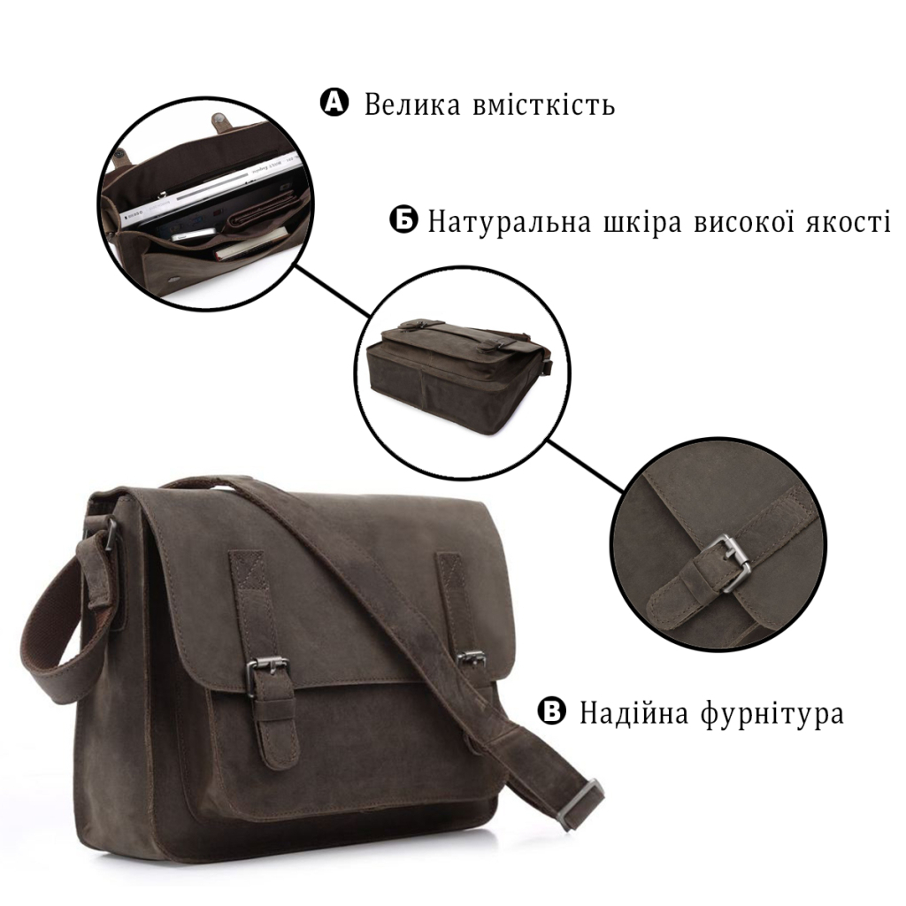 Сумка Vintage Сіра (14097) - зображення 4