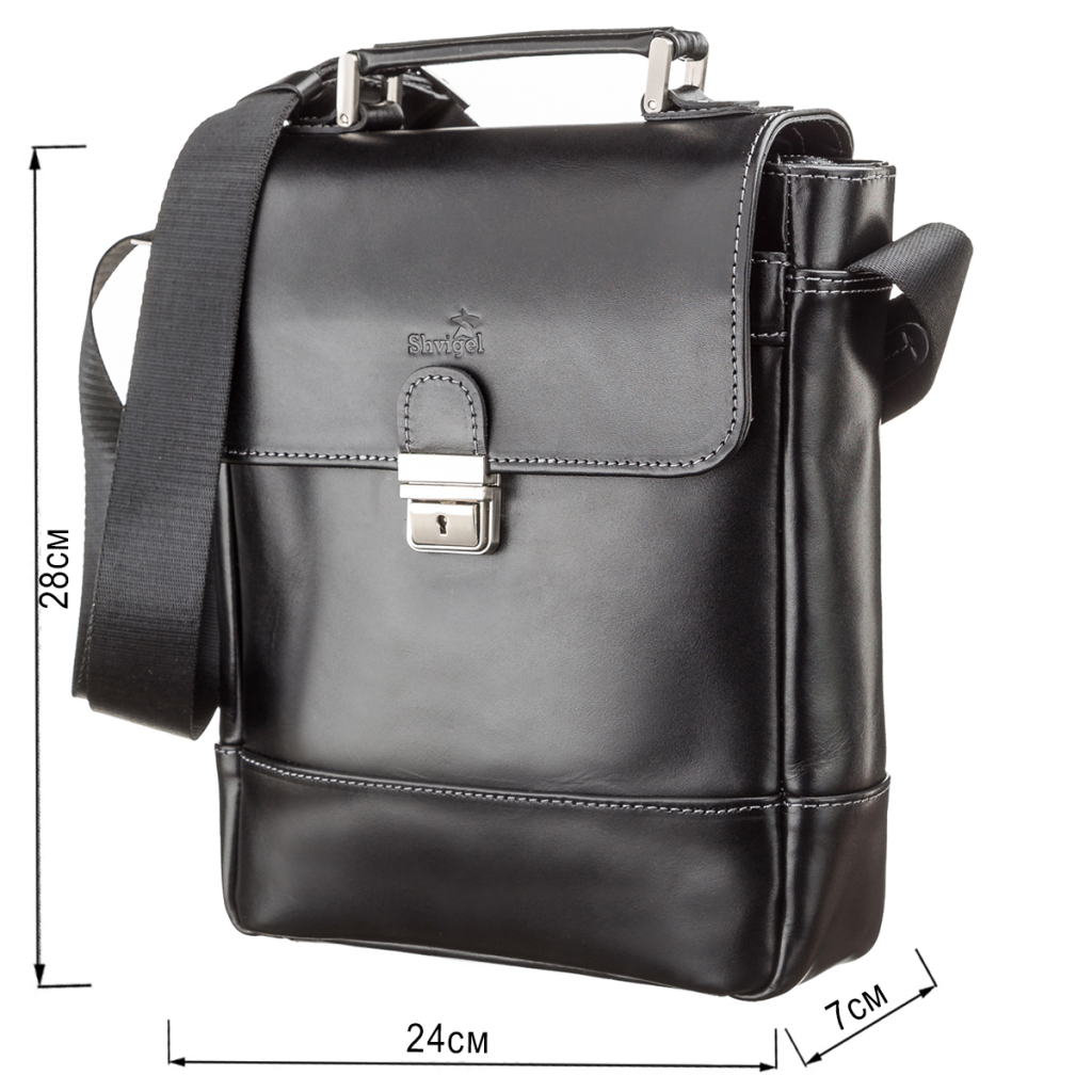 Сумка Shvigel Шкіряна Чорна (11118) - зображення 3