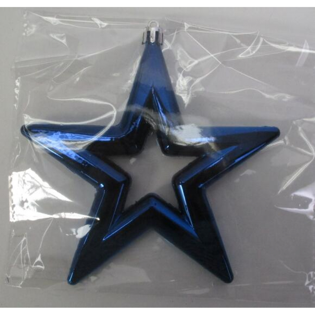 Ялинкова іграшка Novogod`ko Зірка, 15cм, синя, глянець (974441) - зображення 1