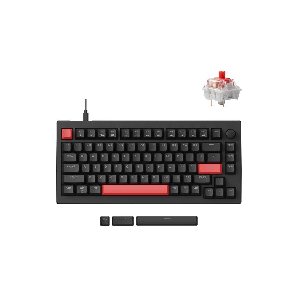 Клавіатура Lemokey Keychron X4 Red LED USB Black (X4-A1-UA) - зображення 1