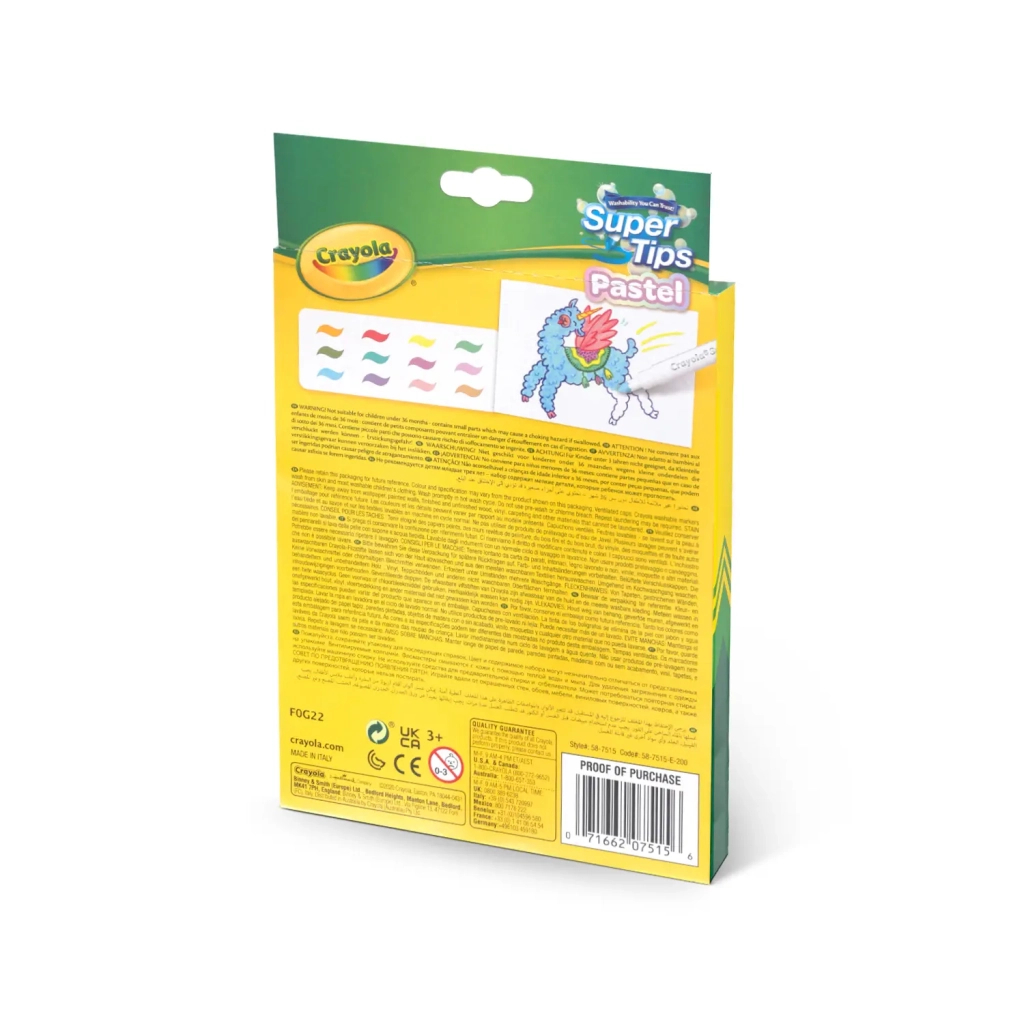 Фломастери Crayola Supertips (washable) пастельні кольори, 12 шт (58-7515) - изображение 6