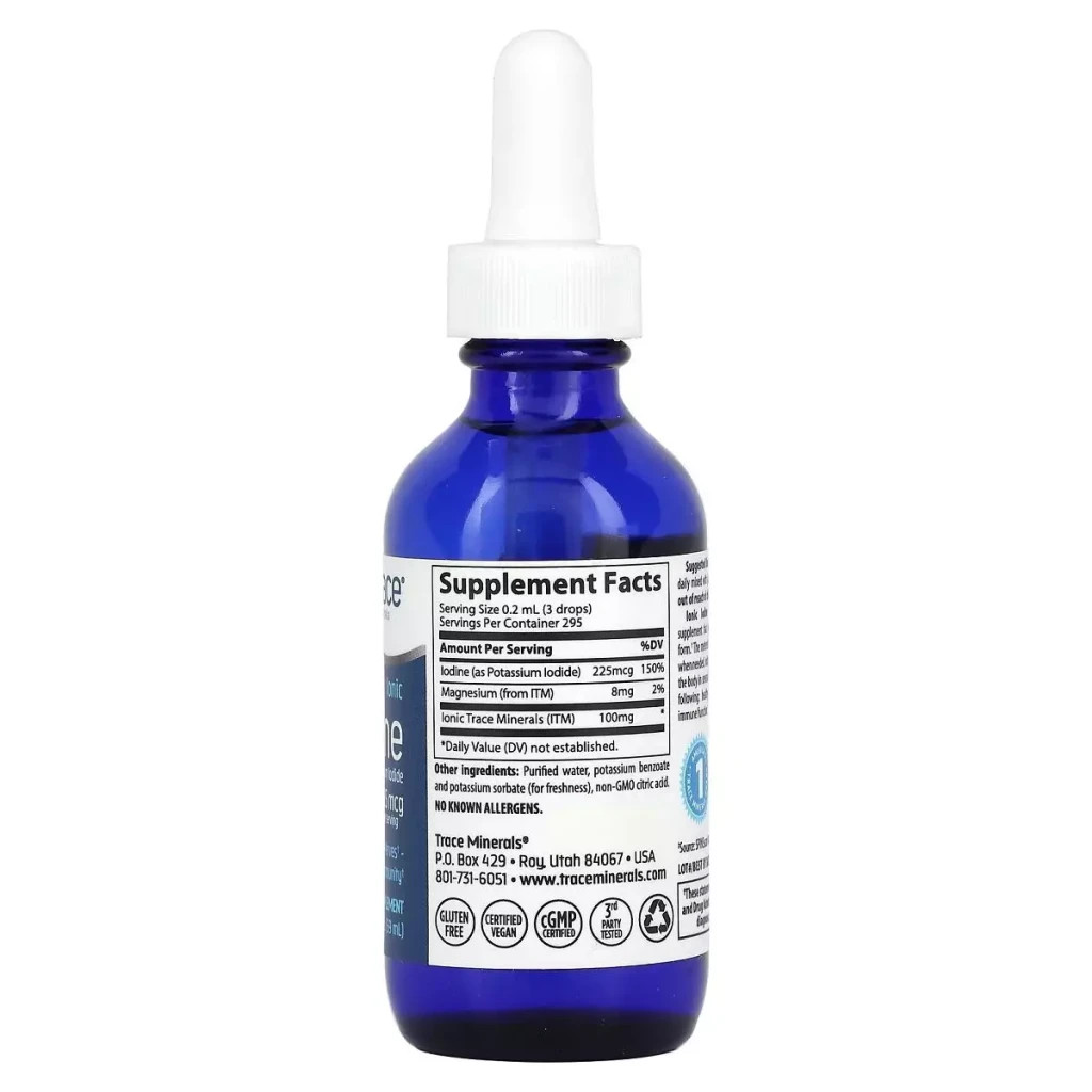 Мінерали Trace Minerals Йод іонний у краплях, 225 мкг, Ionic Iodine, 59 мл (TMR-00307) - зображення 2