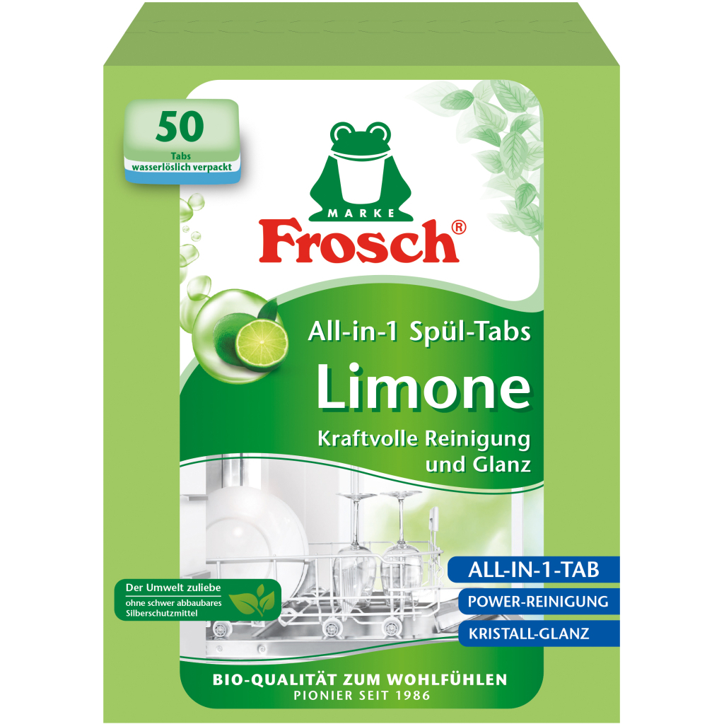 Таблетки для посудомийних машин Frosch Лимон 50 шт. (4001499947315) - зображення 1