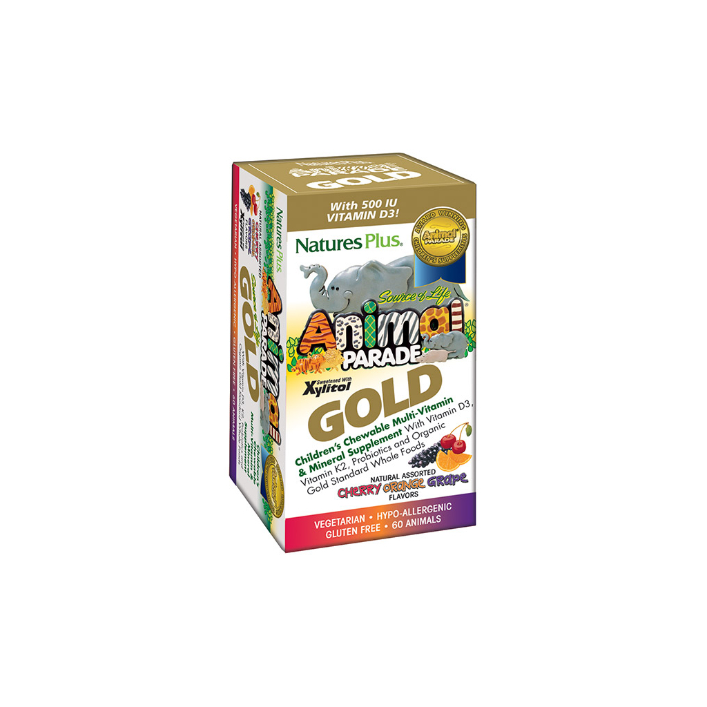 Мультивітамін Natures Plus Мультивітаміни для Дітей, Смак Асорті, Animal Parade Gold, 6 (NAP-29927) - зображення 1