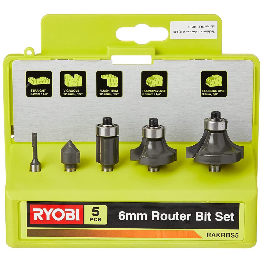 Набір фрез Ryobi RAKRBS5 набір 5 шт, хвостовик 6 мм (5132003828) - изображение 1