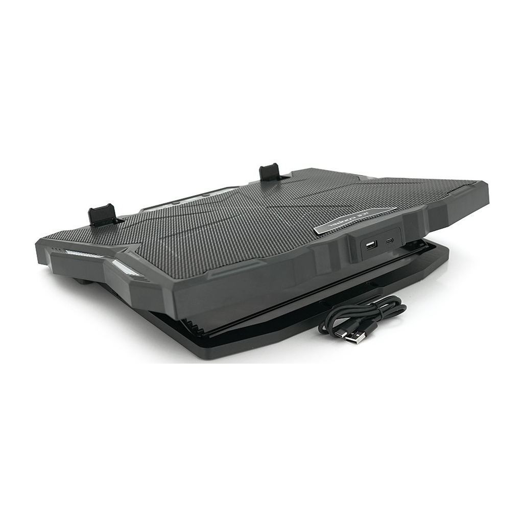 Підставка до ноутбука IceCoorel 10-17", 15*60mm 2500 RPM, TYPE-C+USB, 400x305x39mm, Black (K12) - изображение 3
