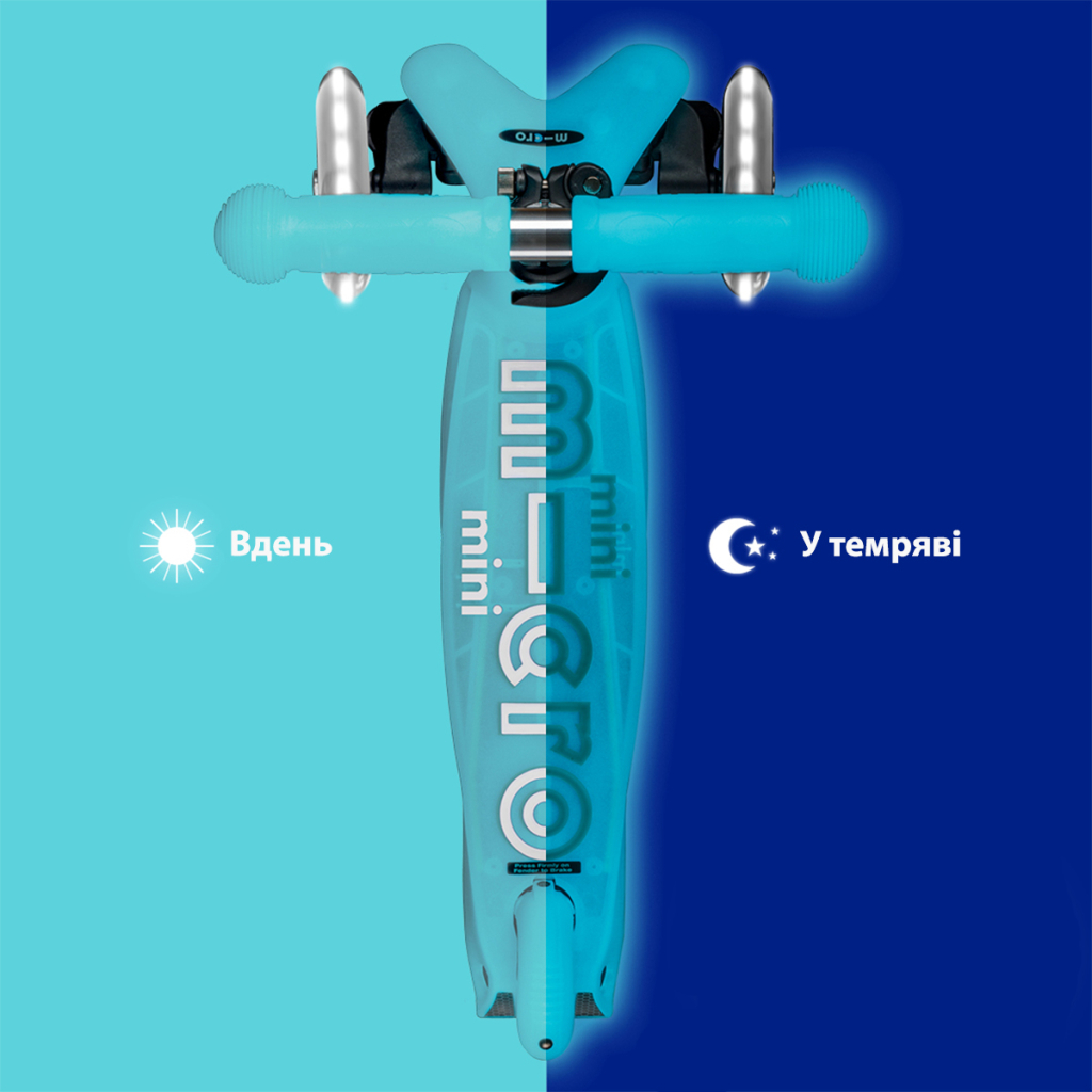 Самокат Micro Mini Deluxe Glow LED Арктичний синій (MMD215) - изображение 6