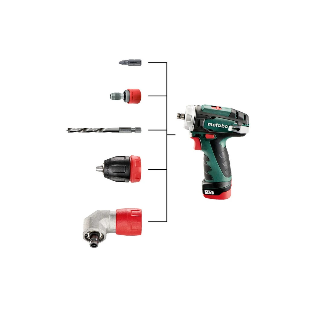 Шуруповерт Metabo PowerMaxx BS Quick Basic 12В, 2х2Ah, 17·34Нм, 0-360·0-1400 об/хв (600156500) - зображення 6