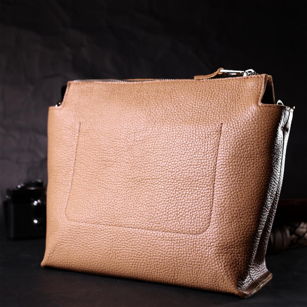 Сумка Grande Pelle З натуральної шкіри Бежева (11696) - зображення 11