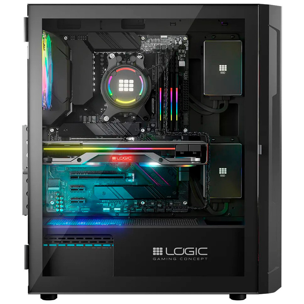 Корпус Logic concept ARAMIS MESH+GLASS ARGB fans 4x120mm BLACK (AT-ARAMIS-10-0000000-0002) - зображення 7