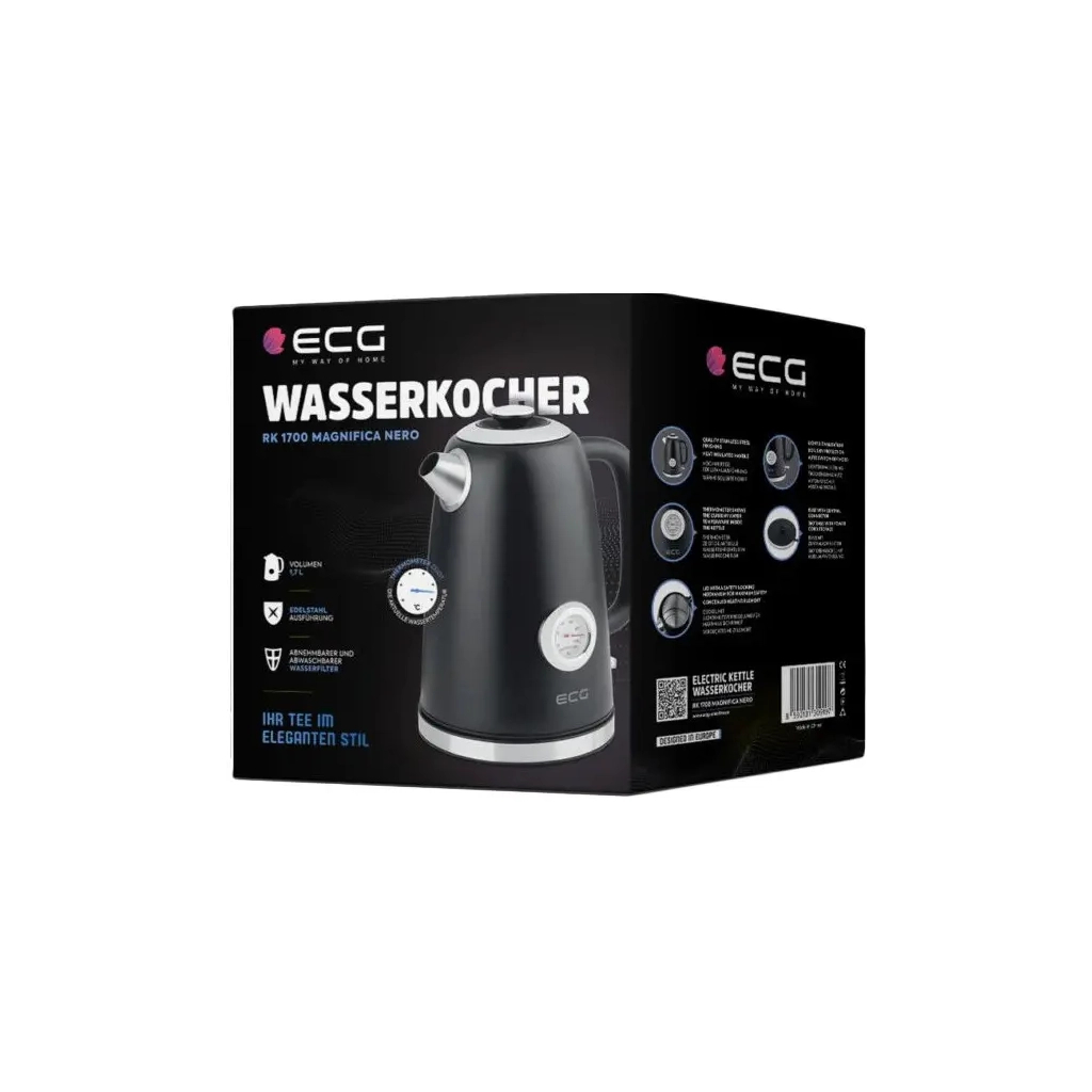 Електрочайник ECG RK 1700 Magnifica Nero - зображення 8