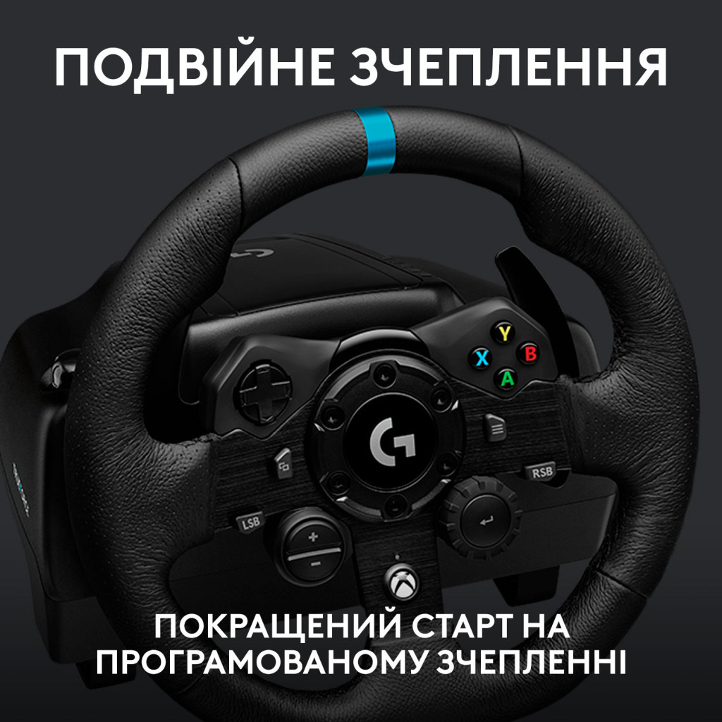Кермо Logitech G923 Racing Wheel and Pedals for Xbox One and PC Black (941-000158) - зображення 4