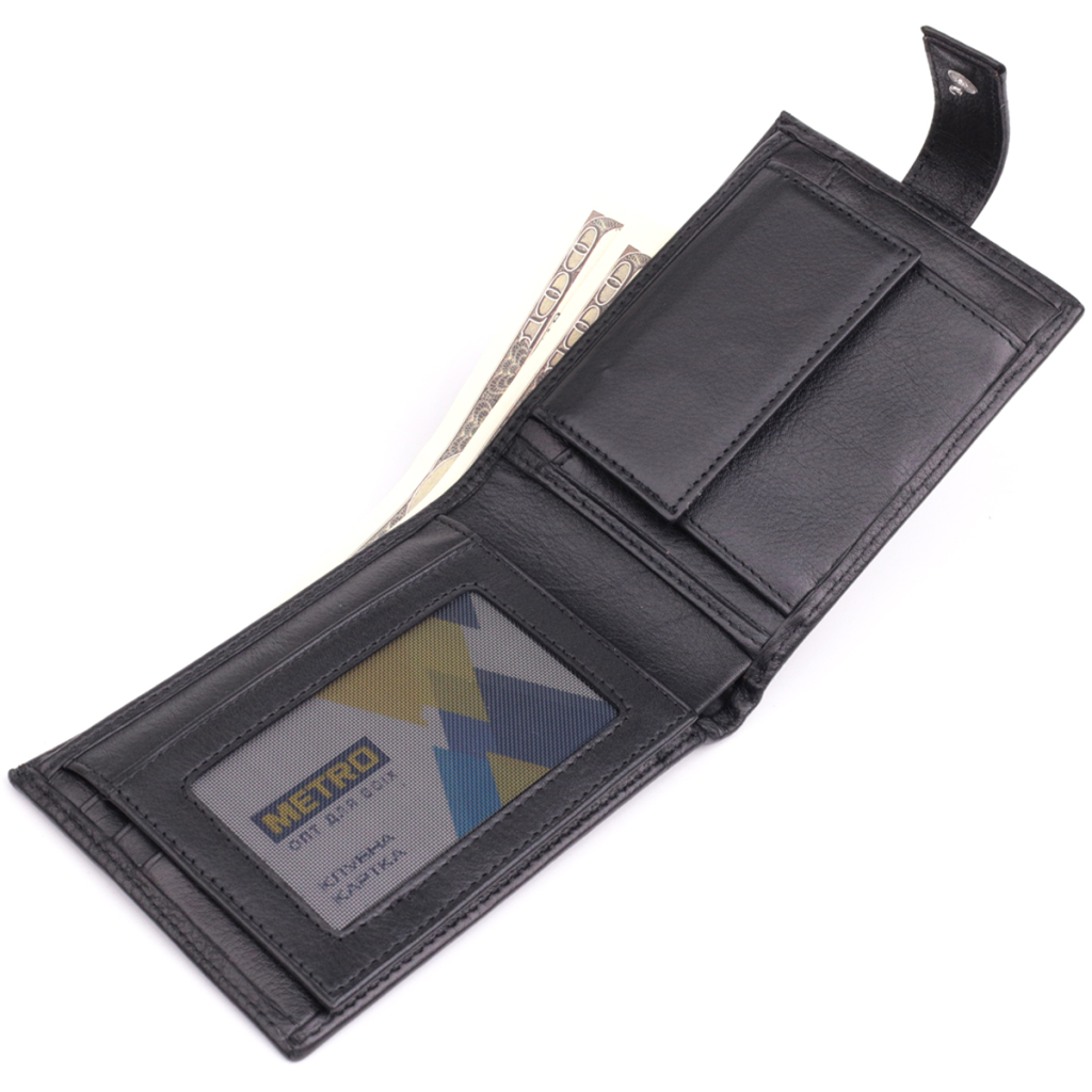 Гаманець Bond Accessories З натуральної шкіри Чорний (22861) - зображення 6