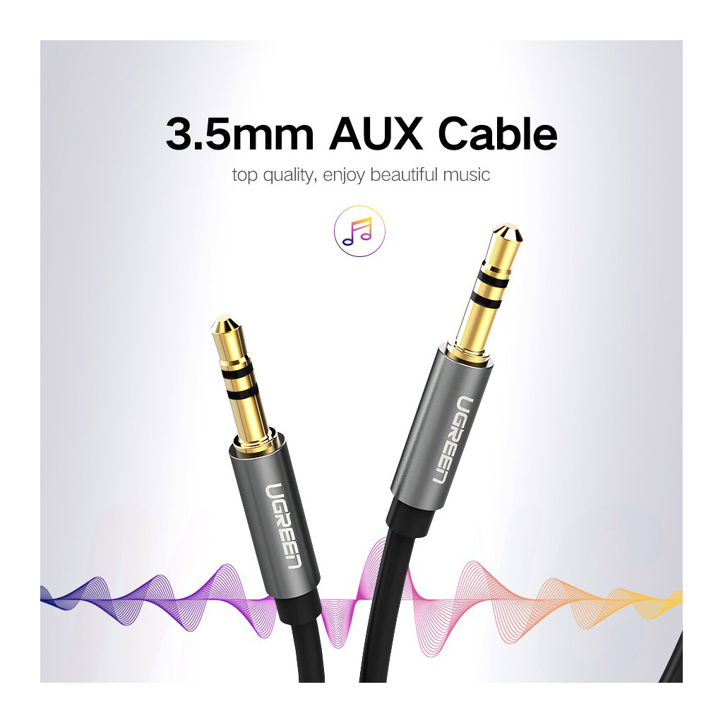 Кабель мультимедійний 3.5mm M to 3.5mm M 3.0m AV119 black Ugreen (10736) - picture 4