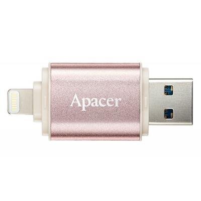 USB флеш накопичувач Apacer 16GB AH190 Rose Gold USB 3.1/Lightning (AP16GAH190H-1) - зображення 4