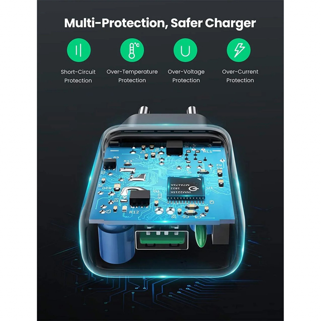 Зарядний пристрій Ugreen CD122 18W USB QC 3.0 Charger (Black) (70273) - зображення 2