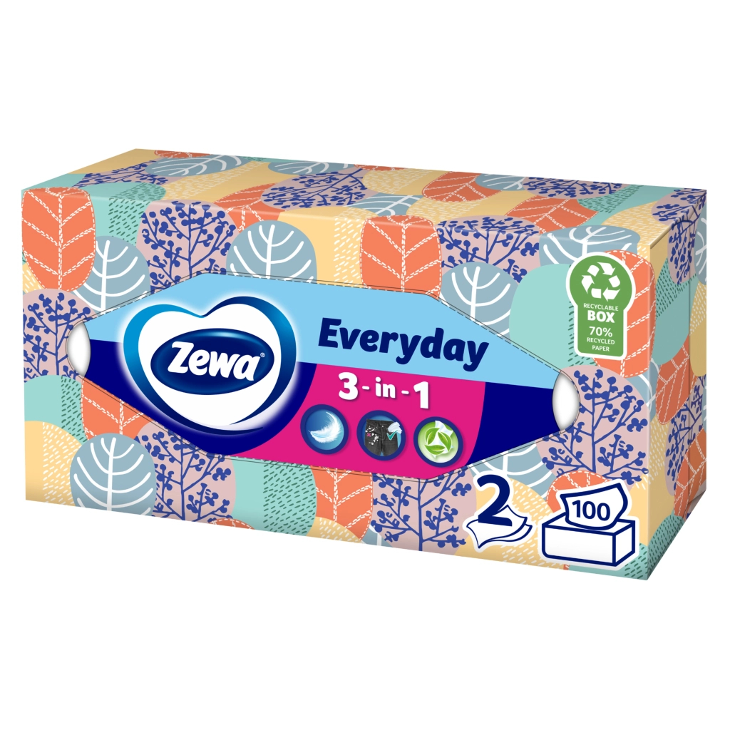 Серветки косметичні Zewa Everyday 100 шт. (7322540043464) - зображення 4