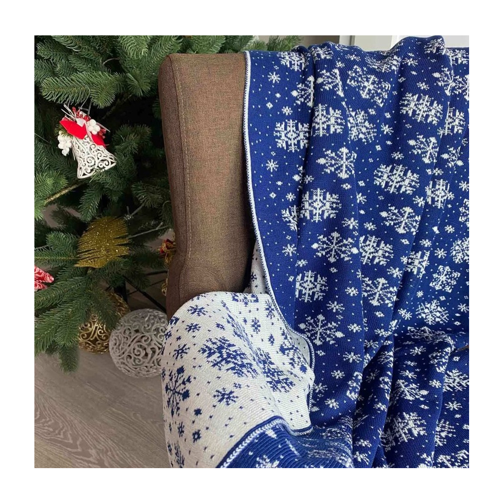 Плед Прованс Сніжинка 100х150 Синій (4823093435209) - зображення 2