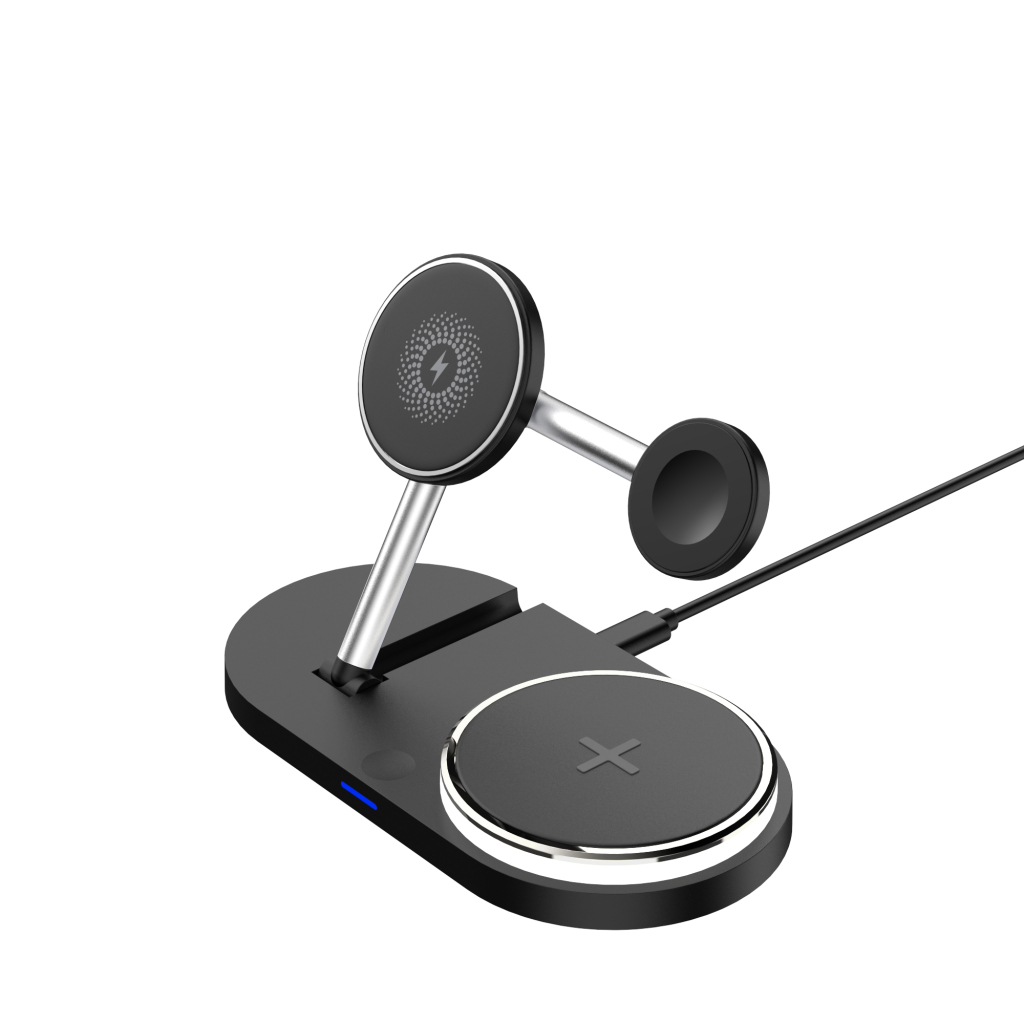 Зарядний пристрій Armorstandart Wireless Charging H102 3 in 1 Magnetic Black (ARM78103) - зображення 1