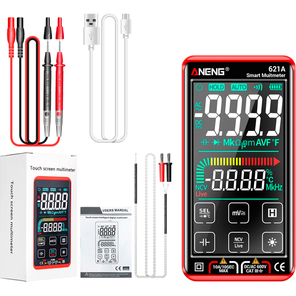 Цифровий мультиметр ANENG 621A, V, A, R, C, T, F (AN621A) - зображення 3