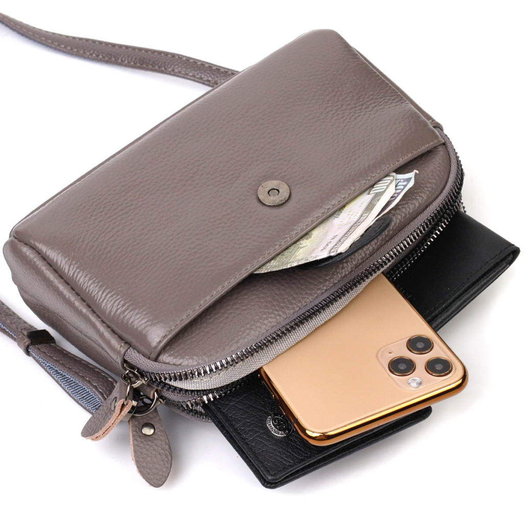 Сумка Vintage З натуральної шкіри Сіра (22099) - зображення 8