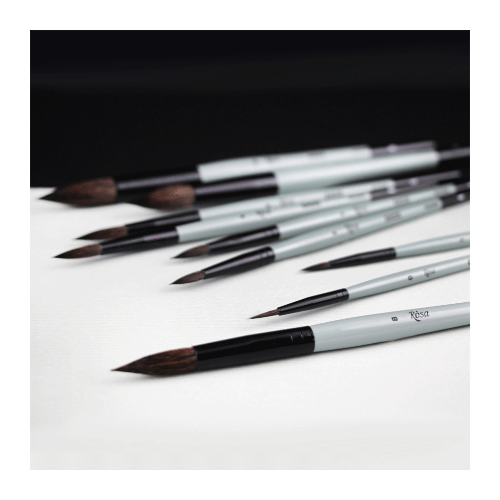Пензлик для малювання Rosa Єнот круглий OASIS 188, № 0 (4823098516965) - зображення 3