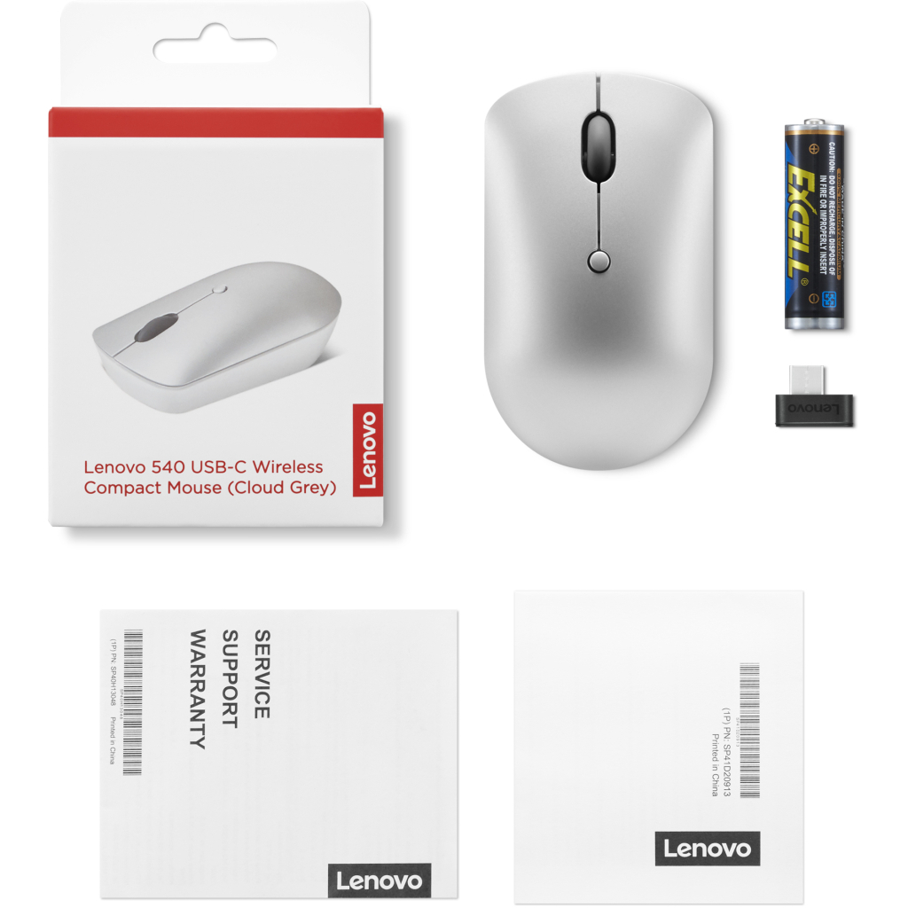 Мишка Lenovo 540 USB-C Wireless Cloud Grey (GY51D20869) - зображення 7