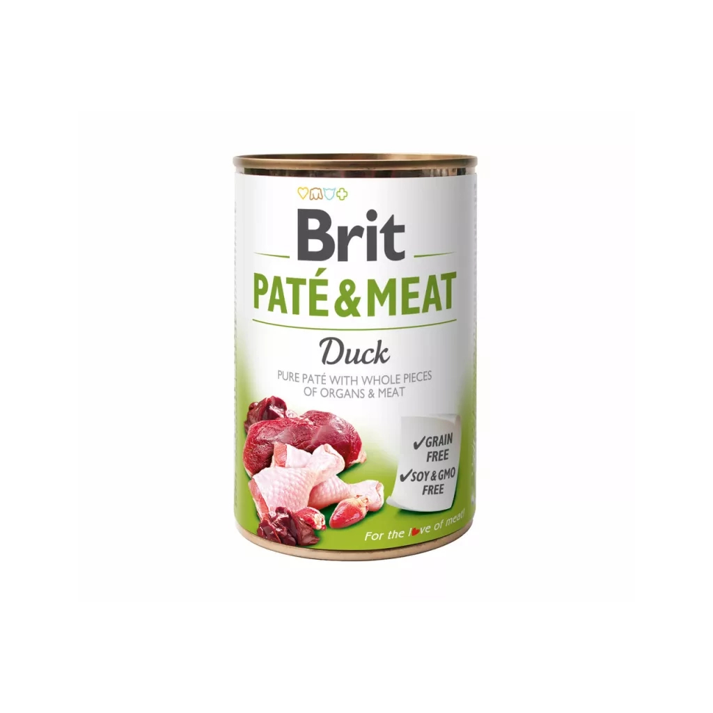 Вологий корм для собак Brit Care Pate and Meat для дорослих собак з качкою (8595602557424) - зображення 1