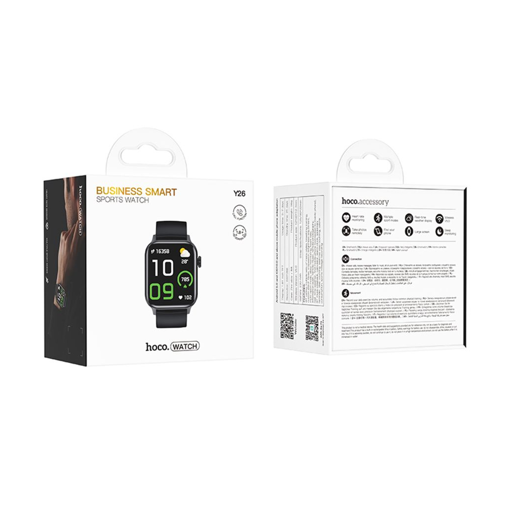 Смарт-годинник HOCO Y26 Smart sports watch (call version) Black (6942007645416) - зображення 4
