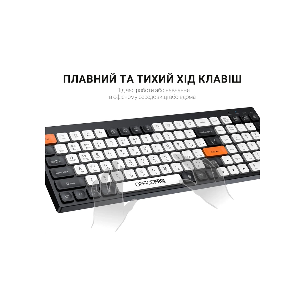 Клавіатура OfficePro SK985BO Bluetooth/Wireless UA Black/White (SK985BO) - зображення 7