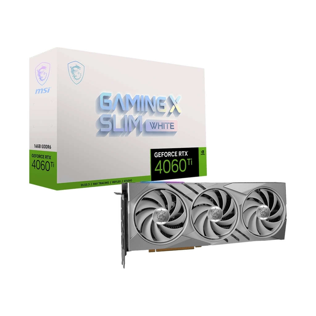 Відеокарта MSI GeForce RTX4060Ti 16Gb GAMING X SLIM WHITE (RTX 4060 Ti GAMING X SLIM WHITE 16G) - зображення 6