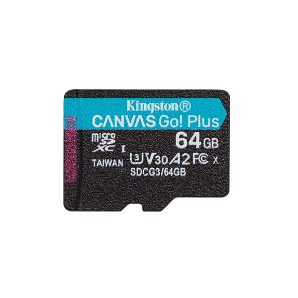 Карта пам'яті Kingston 64GB microSD class 10 UHS-I U3 A2 Canvas Go Plus (SDCG3/64GBSP) - зображення 1