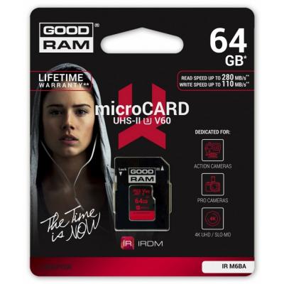 Карта пам'яті Goodram 64GB microSDXC UHS II V60 U3 IRDM (IR-M6BA-0640R11) - зображення 2