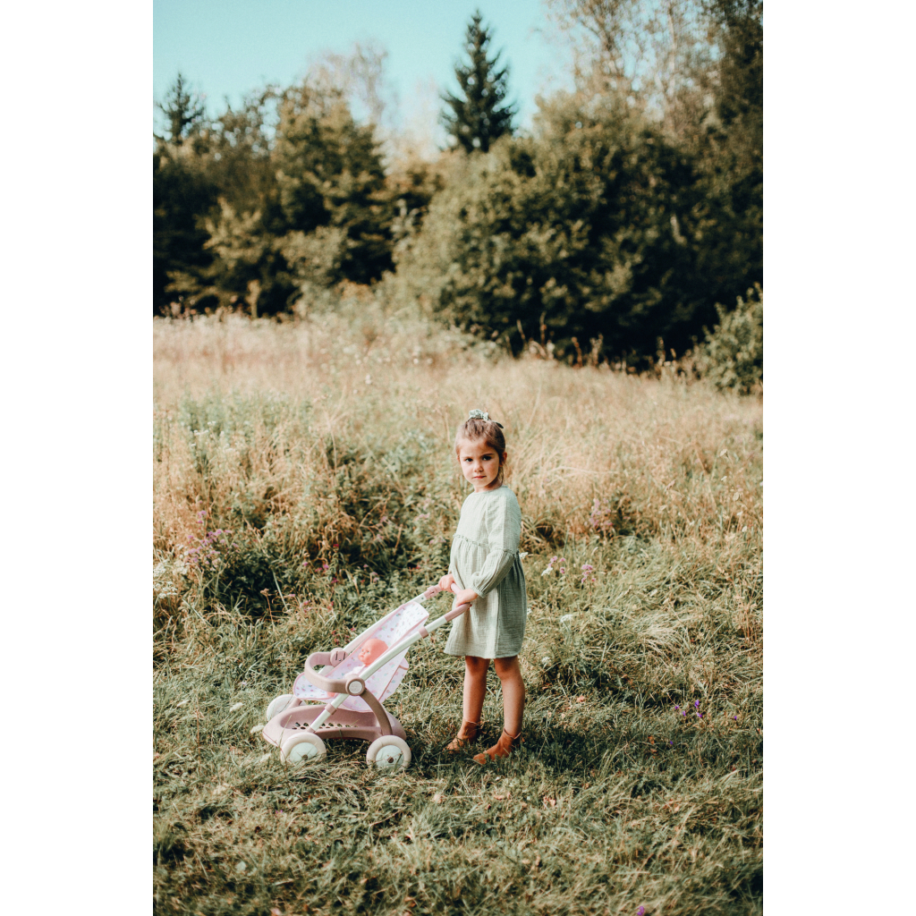 Коляска для ляльок Smoby Baby Nurse Прогулянка з кошиком Рожева пудра (254018) - зображення 7