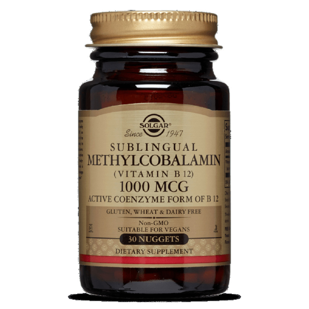 Вітамін Solgar Вітамін В12, Сублінгвальний, Vitamin B12, 1000 мкг, 30 нагет (SOL01950) - зображення 1