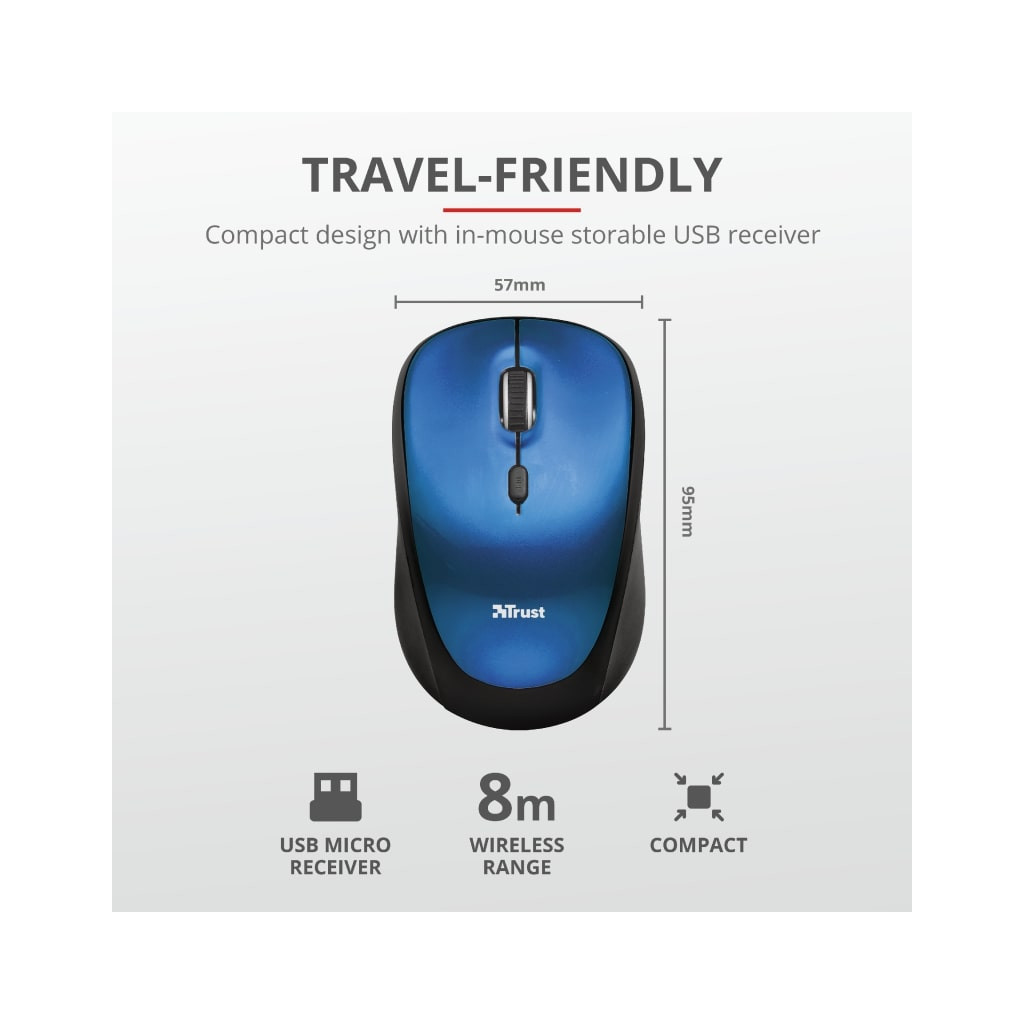 Чохол до ноутбука Trust 15.6" Yvo Mouse & Sleeve Blue + mouse (23452) - зображення 11
