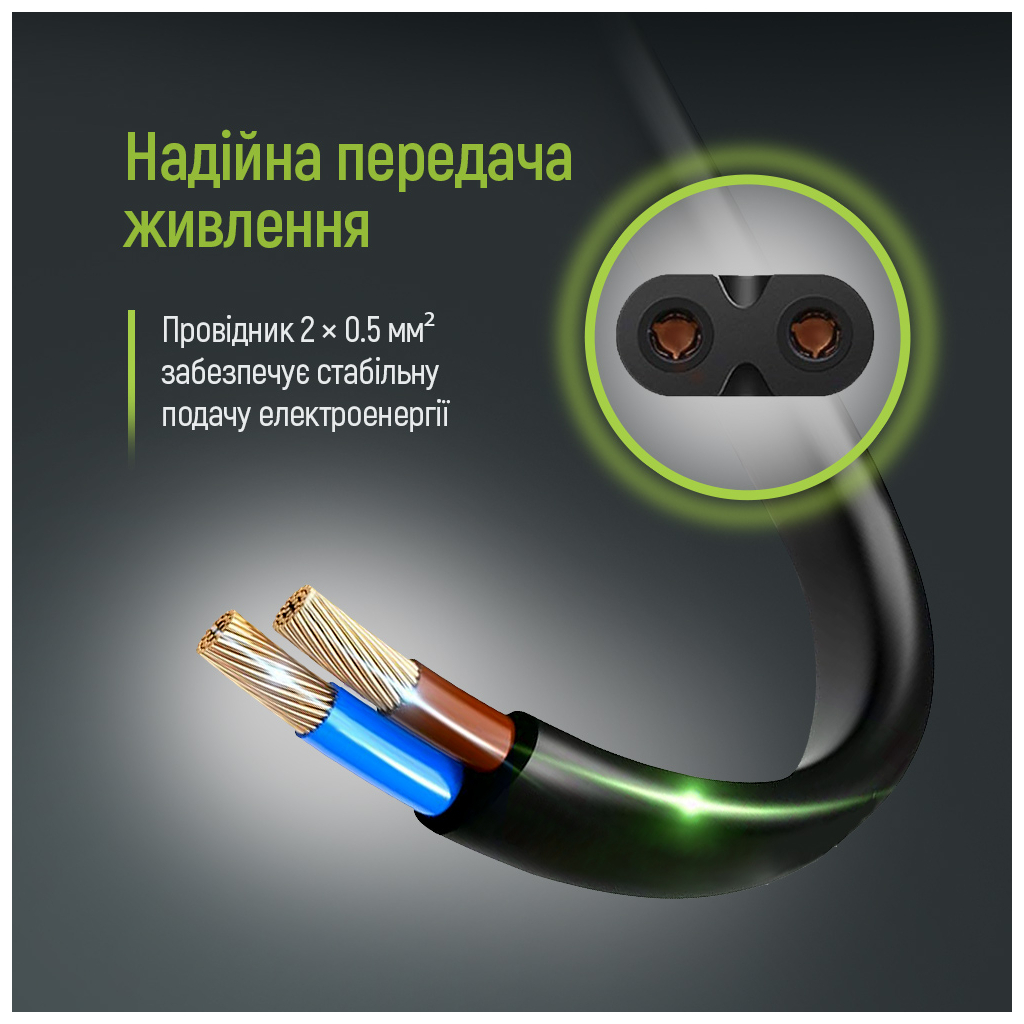 Кабель живлення C7 2m black ColorWay (CW-CBP085-BK) - зображення 10