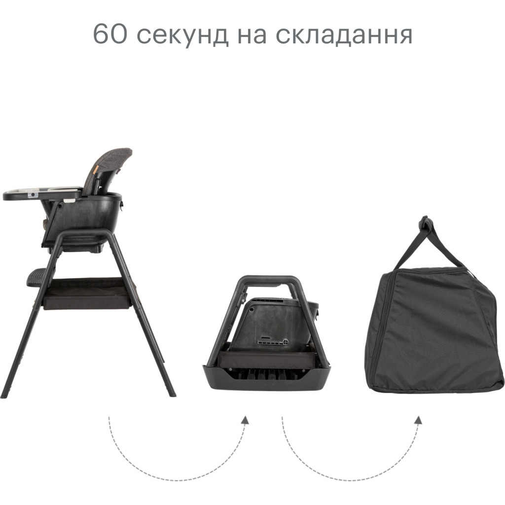 Стілець для годування Tutti Bambini 7 в 1 Nova чорний (611010/9999) - зображення 6
