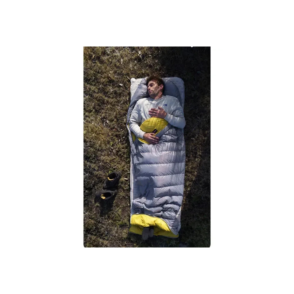 Спальний мішок Naturehike з натуральним пухом CW700 CNK2450WS048, L, жовто-сірий (6927595788103) - зображення 4