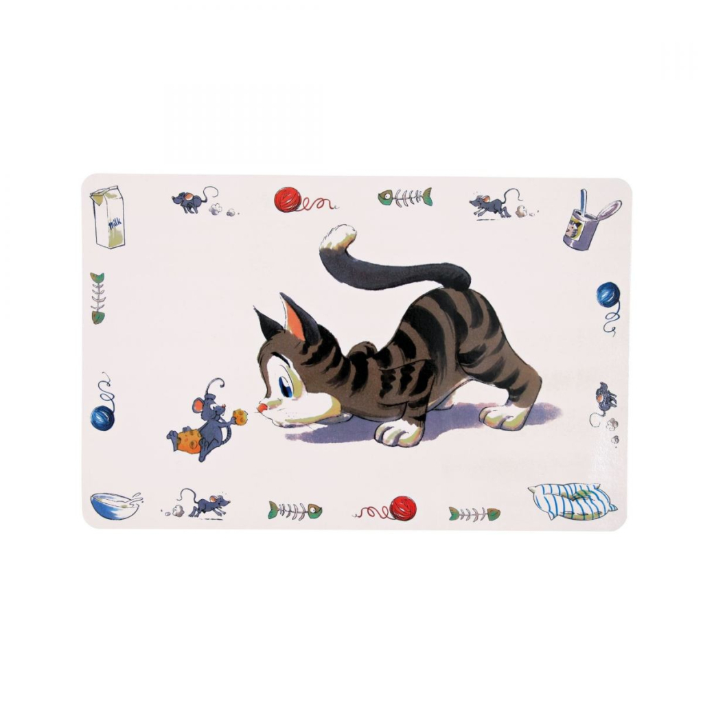 Килимок під миски Trixie Comic Cat 44x28 см (4011905245447) - зображення 1