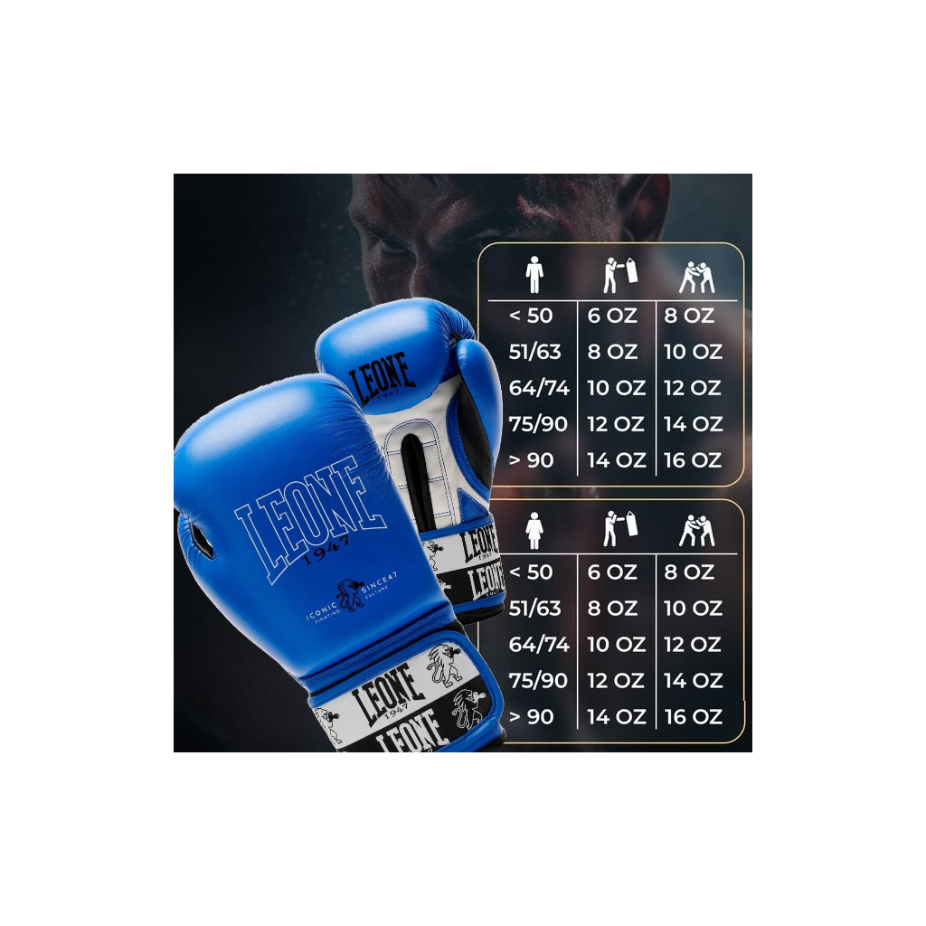 Боксерські рукавички Leone GN208 Iconic Blue 16 унцій (GN208_Blue_16oz) - зображення 10